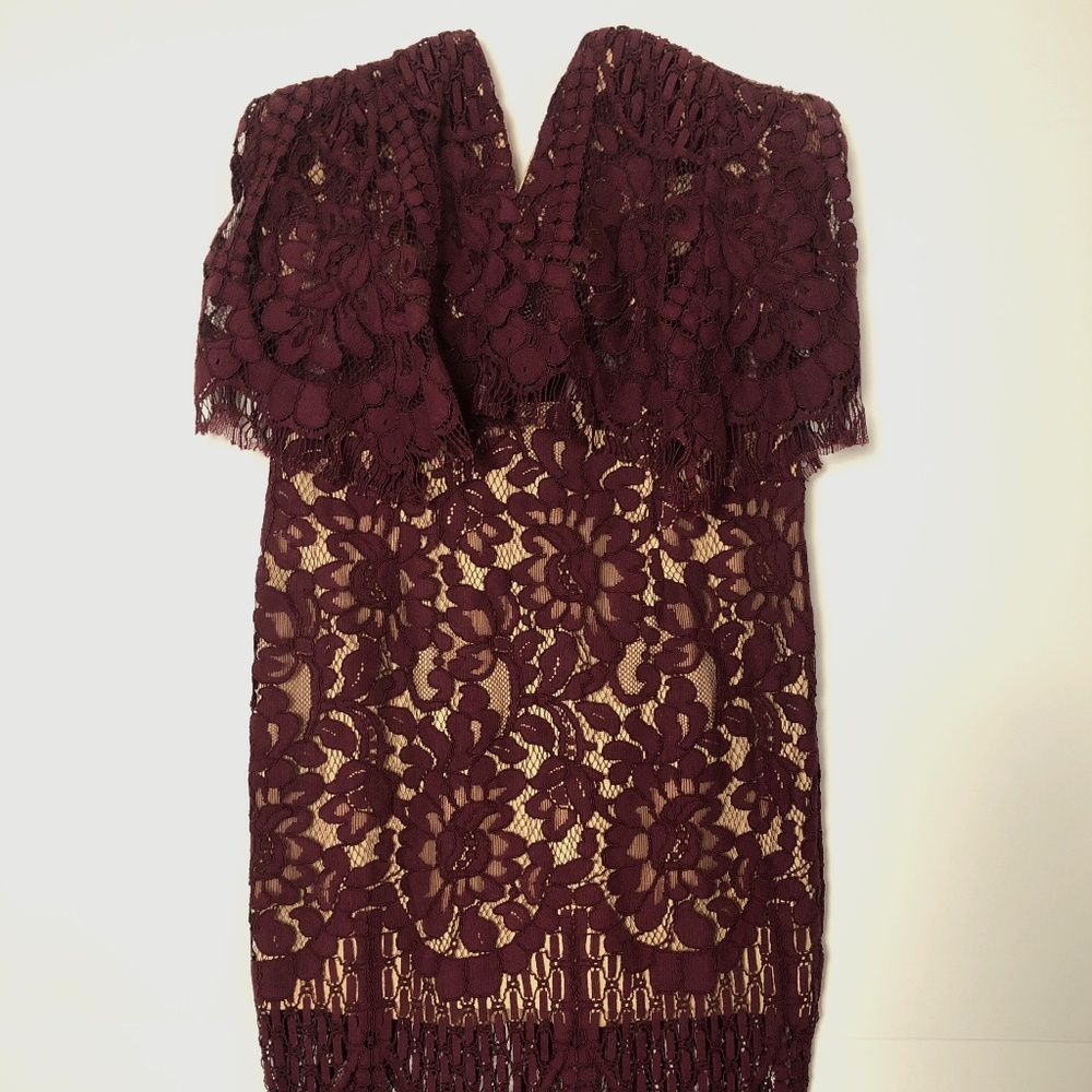 lace strapless dress
